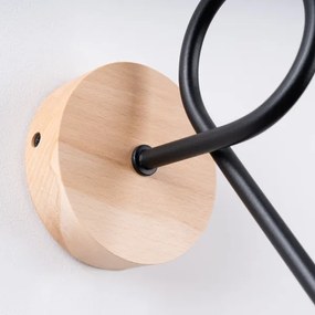 Sollux SL.1476 - Applique EMBER 1xE27/15W/230V nero/beige/faggio