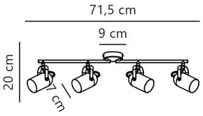 Nordlux - Faretto LOTUS 4xE14/40W/230V