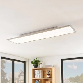 Pannello LED Lindby Stenley, 4.000 K, 120 cm x 30 cm, argento/bianco