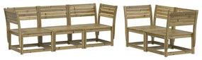 Set Divani da Giardino 5 pz in Legno Impregnato di Pino