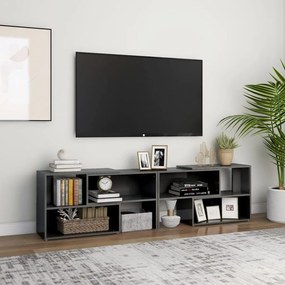 Mobile Porta Tv Grigio Lucido 149x30x52 Cm İn Legno Multistrato /