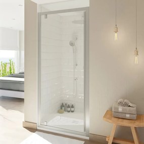 Box doccia con ingresso frontale battente Style L 100 x H 200 cm, vetro 8 mm vetro senza finitura / trasparente profilo argento cromato