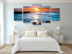 Quadri 5 pezzi – Sole sul mare