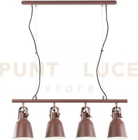 Lampadario a sospensione legend corten e rame 4 luci attacco e27 85...