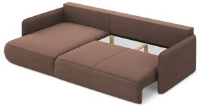 Divano angolare rosa allungabile/con contenitore (con penisola a sinistra) Nanea – Makamii