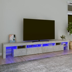 Mobile Porta Tv Con Luci Led Grigio Cemento 260x36,5x40 Cm /