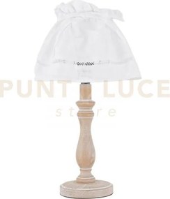 Lume lullaby bianco con legno e paralume in tessuto 1 luce attacco ...