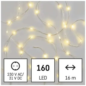Catena LED natalizia da esterno 160xLED/21m IP44 bianco caldo