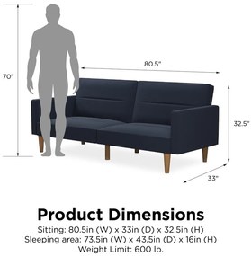 Divano letto blu scuro Mainstays - Støraa