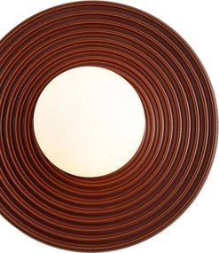 Plafoniera retrò marrone con vetro opale - Lila