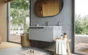 Mobile bagno clear grey 100x45 Modena un cassetto maniglia a gola con lavabo in ceramica lucida