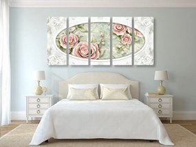 Quadri 5 pezzi – Rose di pietra