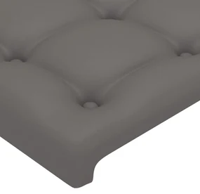 Testiera 4 pz grigio 90x5x78/88 cm in similpelle