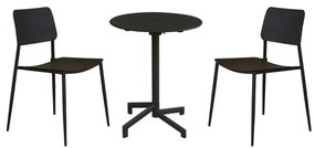 OPERA - set tavolo in metallo cm Ø 60 x 74 h con 2 sedie Viper