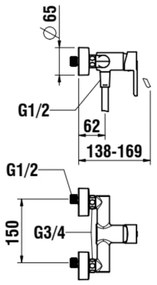 LAUFEN H3310810041311 - Set doccia con miscelatore LUA, finitura cromo lucido