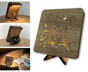 Li-Go 5788/DUB2 - Lampada decorativa da tavolo LED/12W/230V 19x19 cm rovere/Il Piccolo Principe