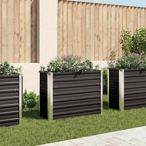 Fioriera Per Giardino Antracite 100x40x77 Cm İn Acciaio Zincato /
