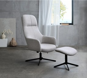 Poltrona da relax grigio chiaro girevole Manning – Unique Furniture