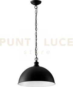 Lampadario a sospensione charleston in metallo nera 1 luce attacco ...