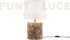 Lume xylo in legno naturale 1 luce attacco e27 20x20x32,5cm con par...