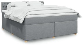 Giroletto A Molle Con Materasso Grigio Chiaro180x200 Cm Tessuto /