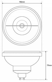 Lampada AR111 15W, Angolo 45°, Nera Colore  Bianco Naturale 4.000K