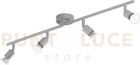 Spot led cooper silver 4 luci attacco gu10 led 5w 400lm 2700k 78,5x...