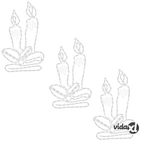 vidaXL Figure Natalizie Candele con 144 LED 3 pz 70x42 cm