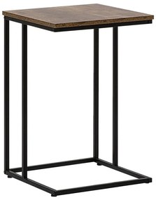Tavolino legno scuro e metallo nero 40 x 40 cm TROY Beliani