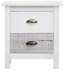 Comodino bianco e grigio , 46 x 50 cm Romantica - Marckeric