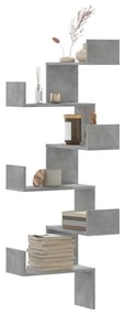Scaffale Angolare A Muro Grigio Cemento 45x45x147cm Multistrato /