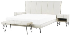 Set completo di 4 pezzi per camera da letto bianca 160 x 200 cm BETIN Beliani