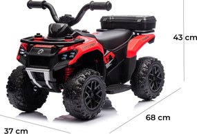 Quad Elettrico per Bambini Safari 6V con Bauletto Posteriore Rosso...