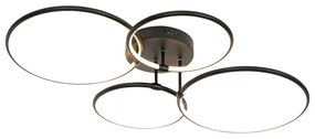 Plafoniera nera con LED dimmerabile a 3 livelli 4 luci - Joaniqa