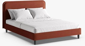 Letto imbottito Aveline in tessuto strutturato Wind - 160x200 cm