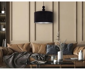 Duolla - Lampadario a sospensione con filo LYON 1xE27/15W/230V diametro 40 cm nero