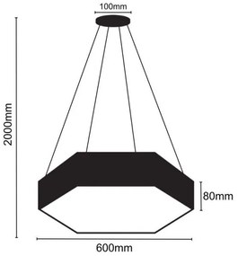 Lampadario LED a sospensione con filo LED/40W/230V 4000K diametro 60 cm