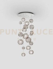 Oto sospensione r55 fume' rigato nickel satinato 9 luci attacco g9