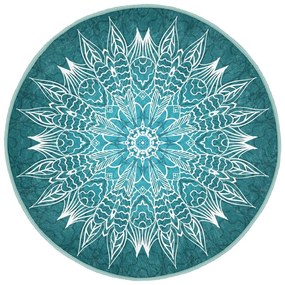 Tappeto rotondo lavabile turchese adatto per aspirapolvere robot ø 100 cm Comfort - Mila Home