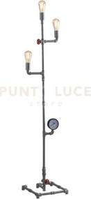 Piantana amarcord zincata 3 luci attacco e27 31x31x159cm