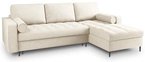 Divano letto angolare beige chiaro, angolo destro Santo - Milo Casa