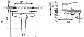 New Line Miscelatore Vasca Con Supporto Doccetta E Flessibile 150 Cm Nero Opaco