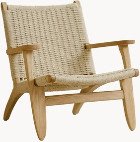 Sedia con braccioli in legno di albero della gomma Lazy