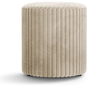 Poggiapiedi beige con rivestimento in velluto a coste Dia – Micadoni