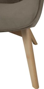 Poltrona marrone chiaro con rivestimento in velluto Niko – Ropez