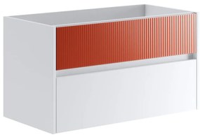 Mobile da bagno sotto lavabo Niwa bianco laccato opaco L 89.5 x H 50 x P 45.5 cm 2 cassetti, lavabo non incluso