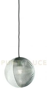 Sospensione vetro bella 2 fume' d.24cm h.26cm 1 luce attacco e27