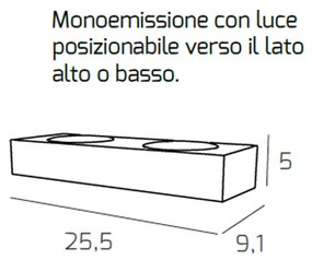 Applique Moderna Plate Metallo Sabbia 2 Luci Gx53