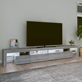 Mobile porta tv con luci led grigio sonoma 260x36,5x40 cm