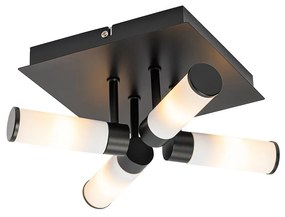 Lampada da soffitto moderna per bagno nera a 4 luci IP44 - Bath